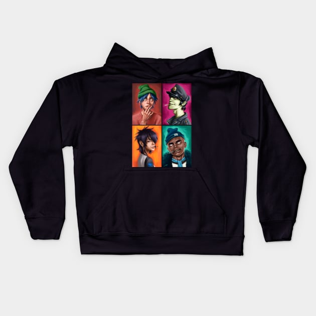 gorillaz Kids Hoodie by ekkimu